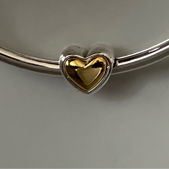 💜 Gold Plated Sterling Silver Domed Golden Heart Charm - Picture 7 of 7
